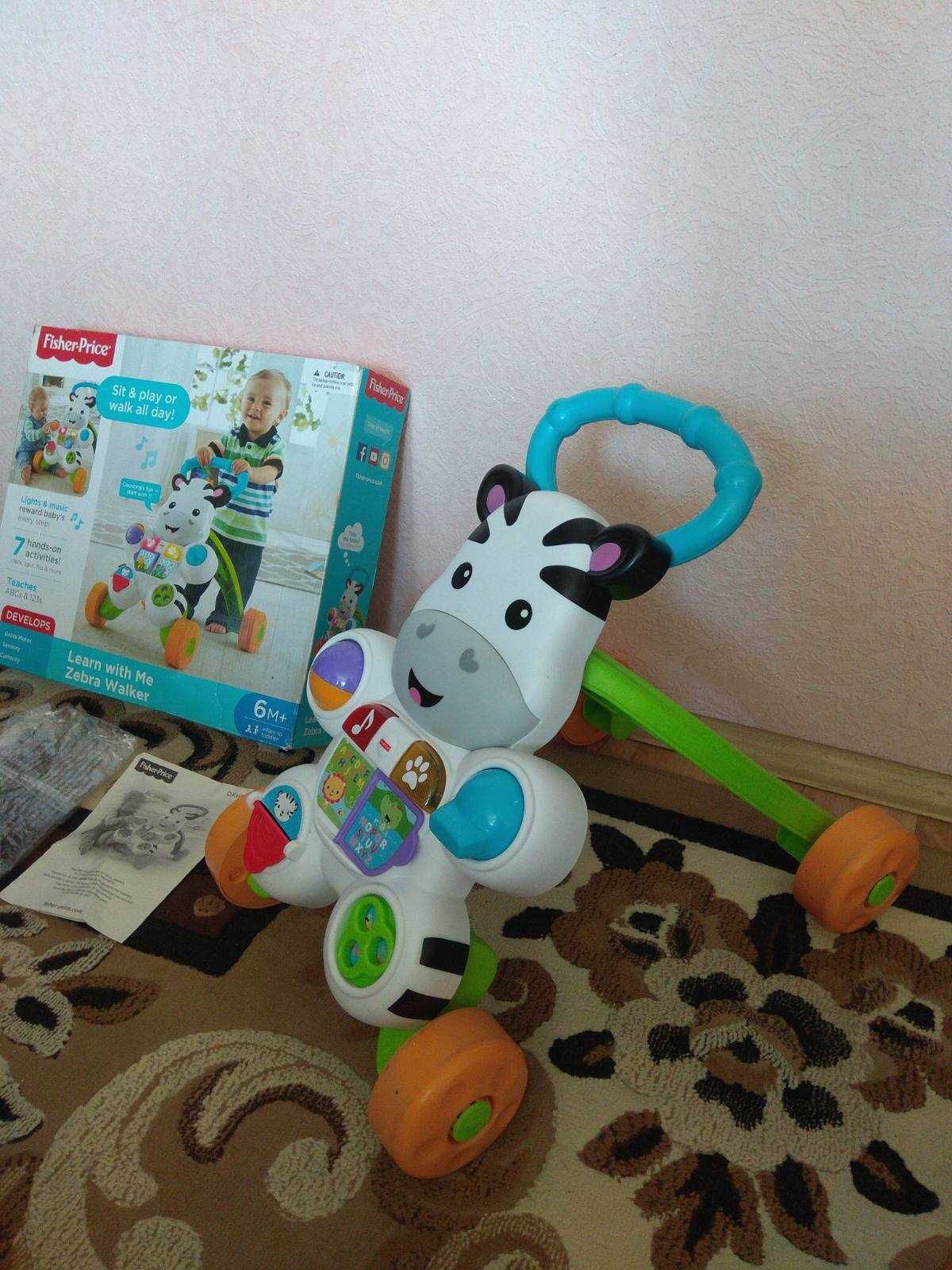 Интерактивные ходунки Зебра Fisher-Price Learn with Me Zebra Walker