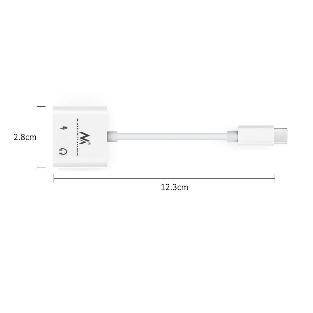 Adapter audio przejściówka USB-C mini jack 3,5 mm do telefonu tabletu