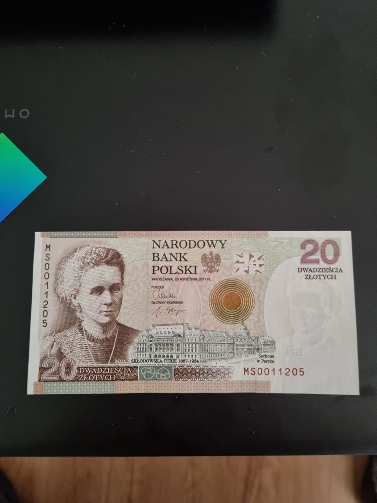 Banknot 20zł Maria Skłodowska-Curie