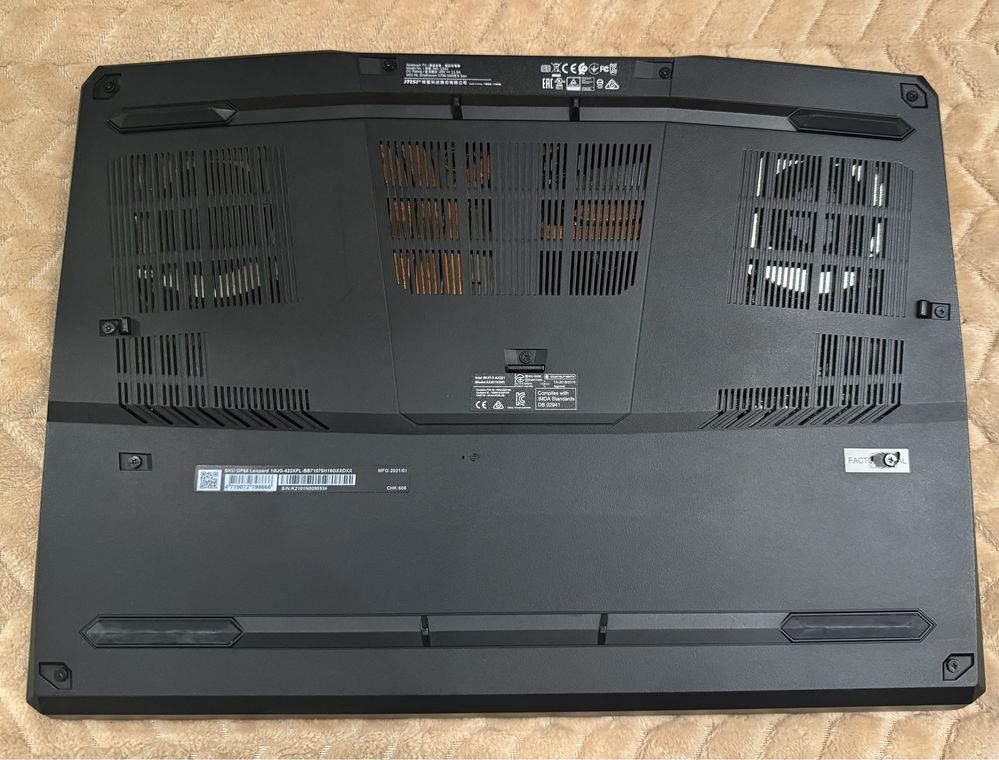 Ноутбук MSI Leopard GP66-10UG /RTX 3070-TDP 130 Вт (GP6610UG-422XPL)