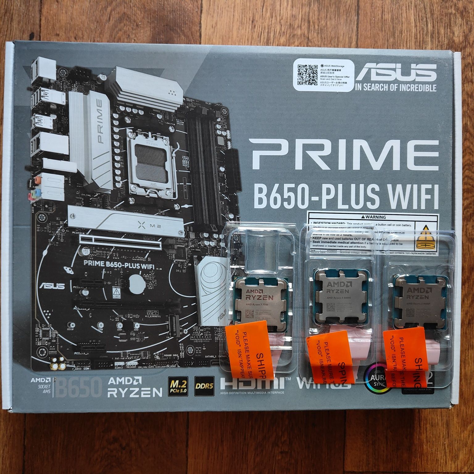 Мат. пл. ASUS B650-PLUS WIFI/Ryzen 7 7700/32 Gb DDR5-6000/башта ARGB