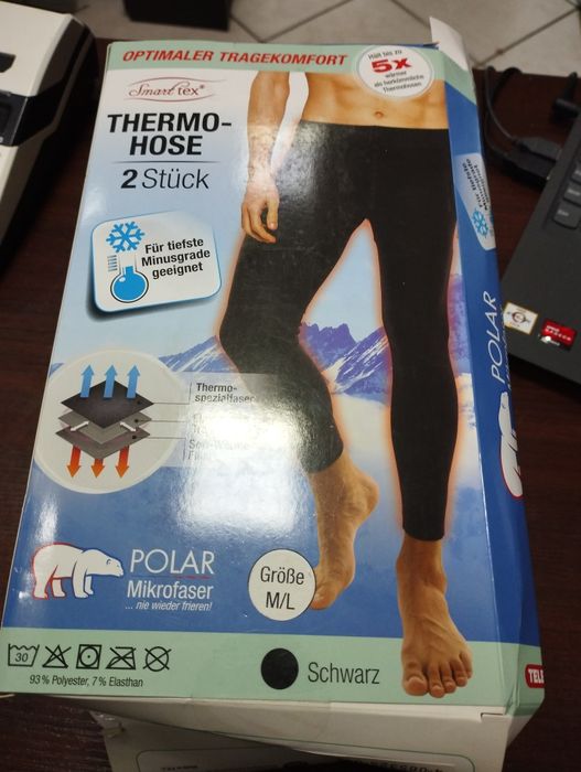 Dwie pary męskich legginsów termicznych rozmiar M/L firma Polar