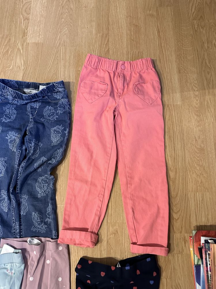 Leginsy, jegginsy, spodnie H&M 122/128 - 9 sztuk, mega paka