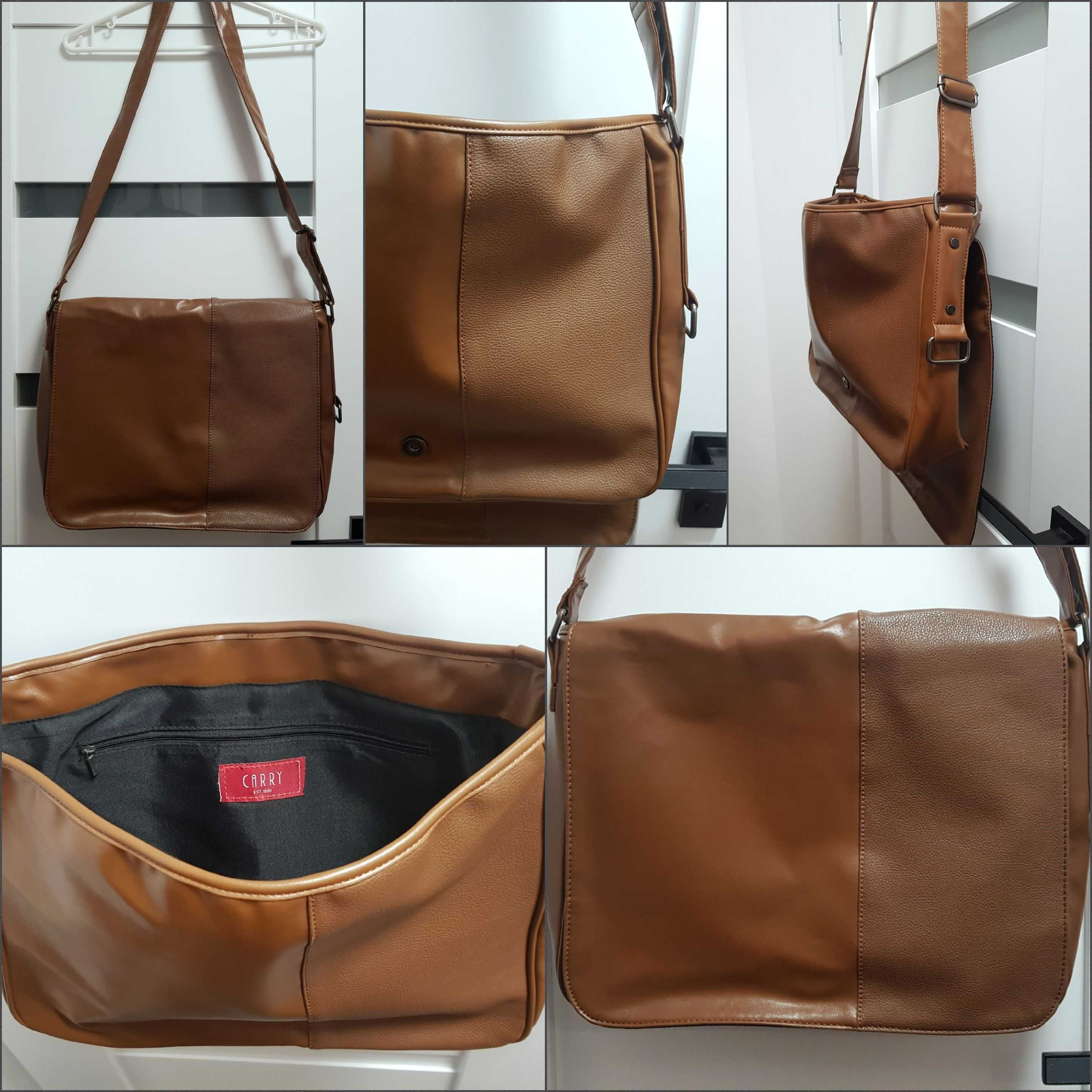 NOWA | torba męska na ramię | CARRY | brązowa | nieużywana | unisex