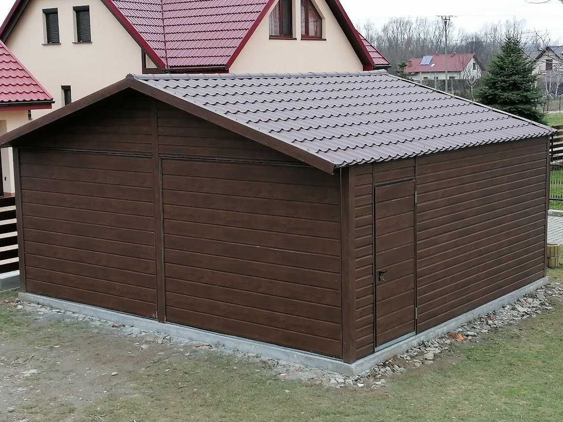 Garaż Blaszany Grafitowy 6x6,Blaszak,Wiata,Garaże Blaszane - Maj-Blach