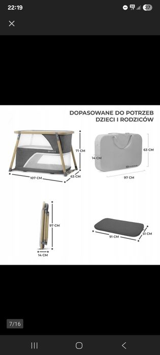 Łóżeczko turystyczne kinderkraft sofi 4w1