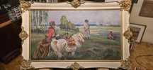 Obraz Jerzy Kossak  1928 rok Napoleon nad Niemnem kopia