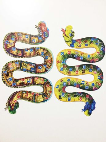 Алфавит змея укр-англ в виде пазлов (2 в 1)