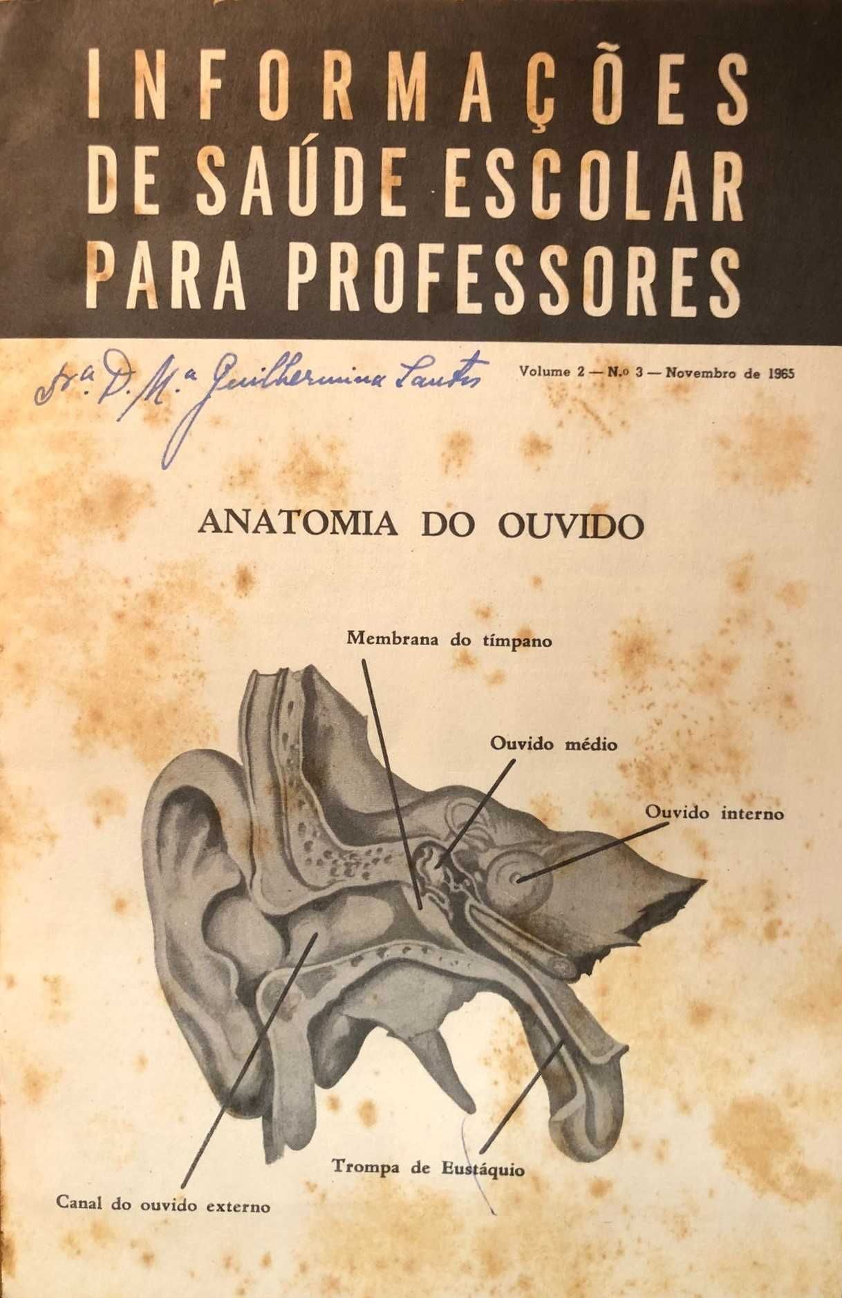 Brochura Informações Saúde Escolar p/ Professores: Anatomia do Ouvido