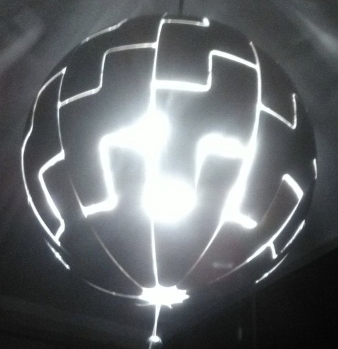 Lampa żyrandol IKEA PS2014 srebrna stan bardzo dobry+żarówkaLEDgratis