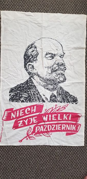 Flaga, sztandar PRL autentyk z epoki Lenin