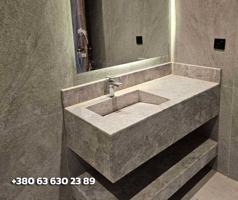 БЕЗ НАЦІНОК Керамогранітні столи, раковини, шафки. Вироби з каменю