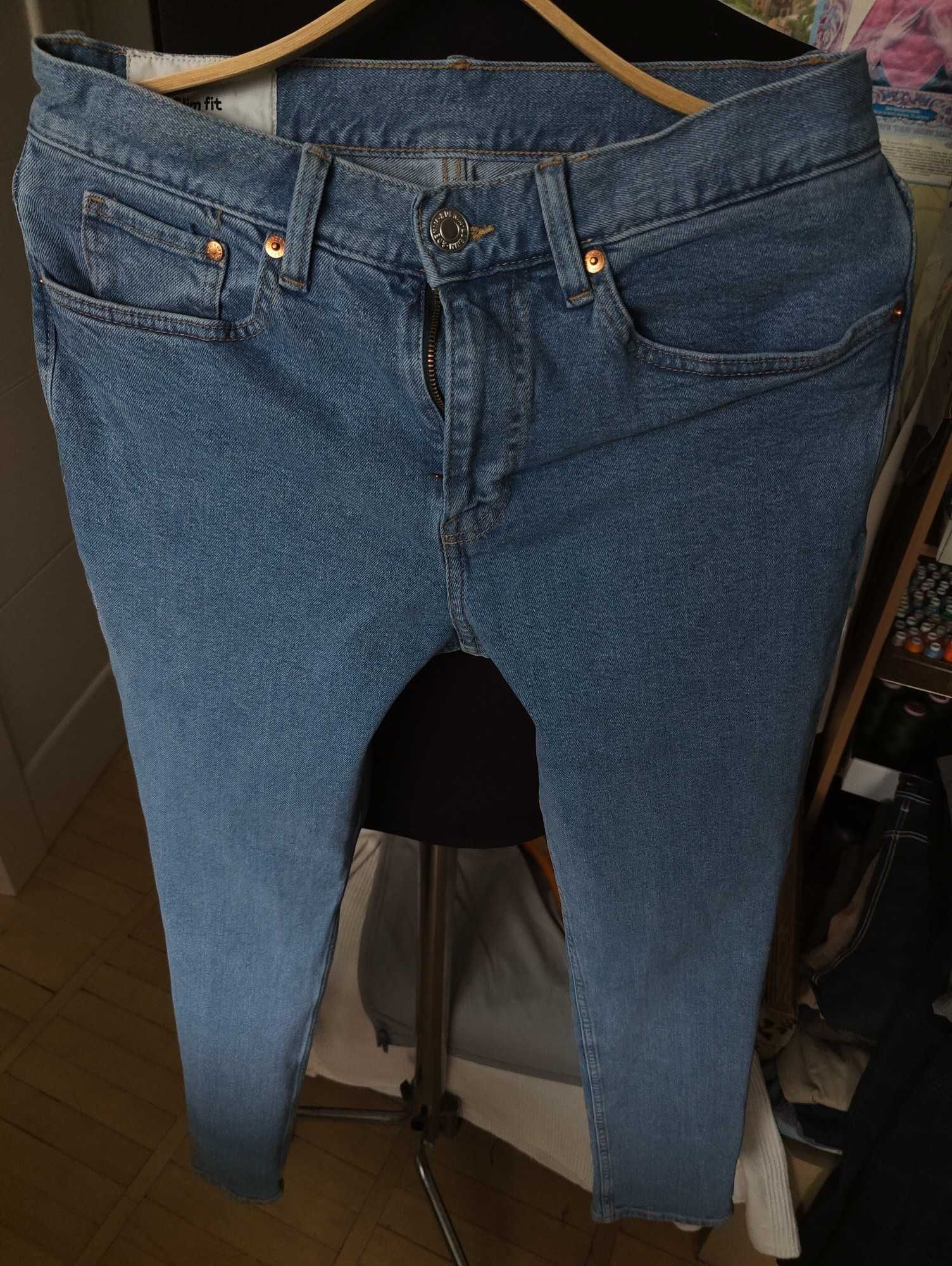 Джинсы H&M jeans Sweden W30 stretch blue.