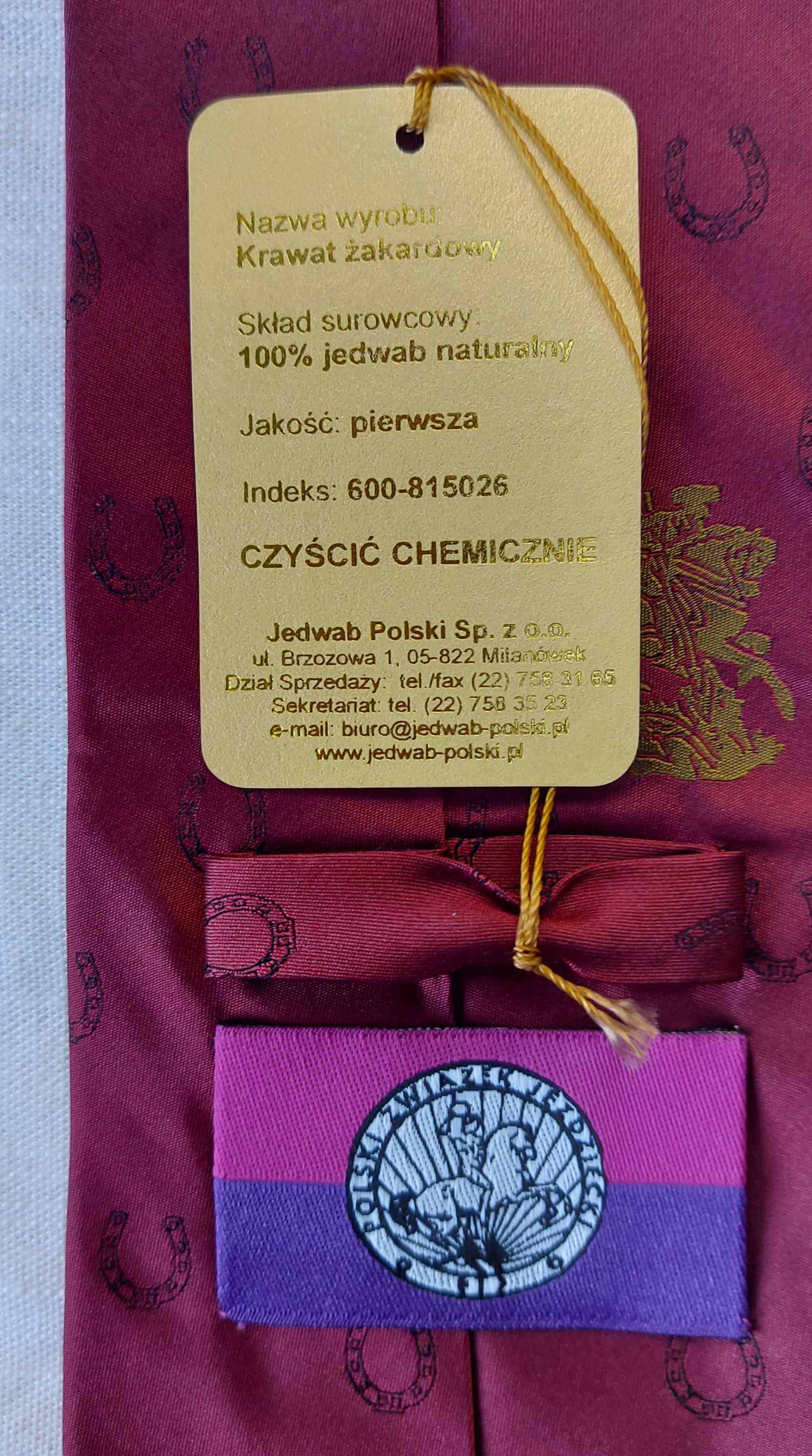 PZJ Krawat jedwabny w podkowy Milanówek Polski Związek Jeździecki