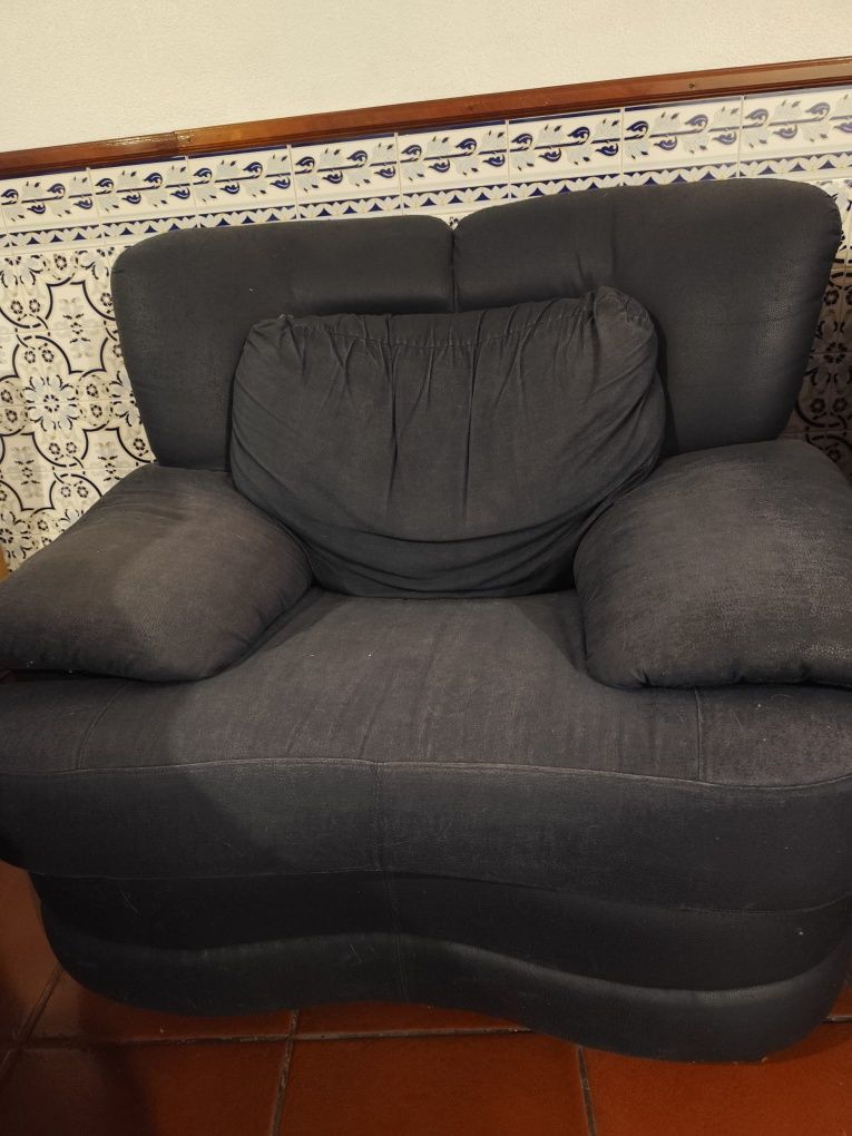 Sofá Azul 3 + 2 poltronas