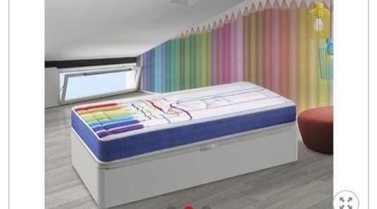 Sommier lateral branco 90×190