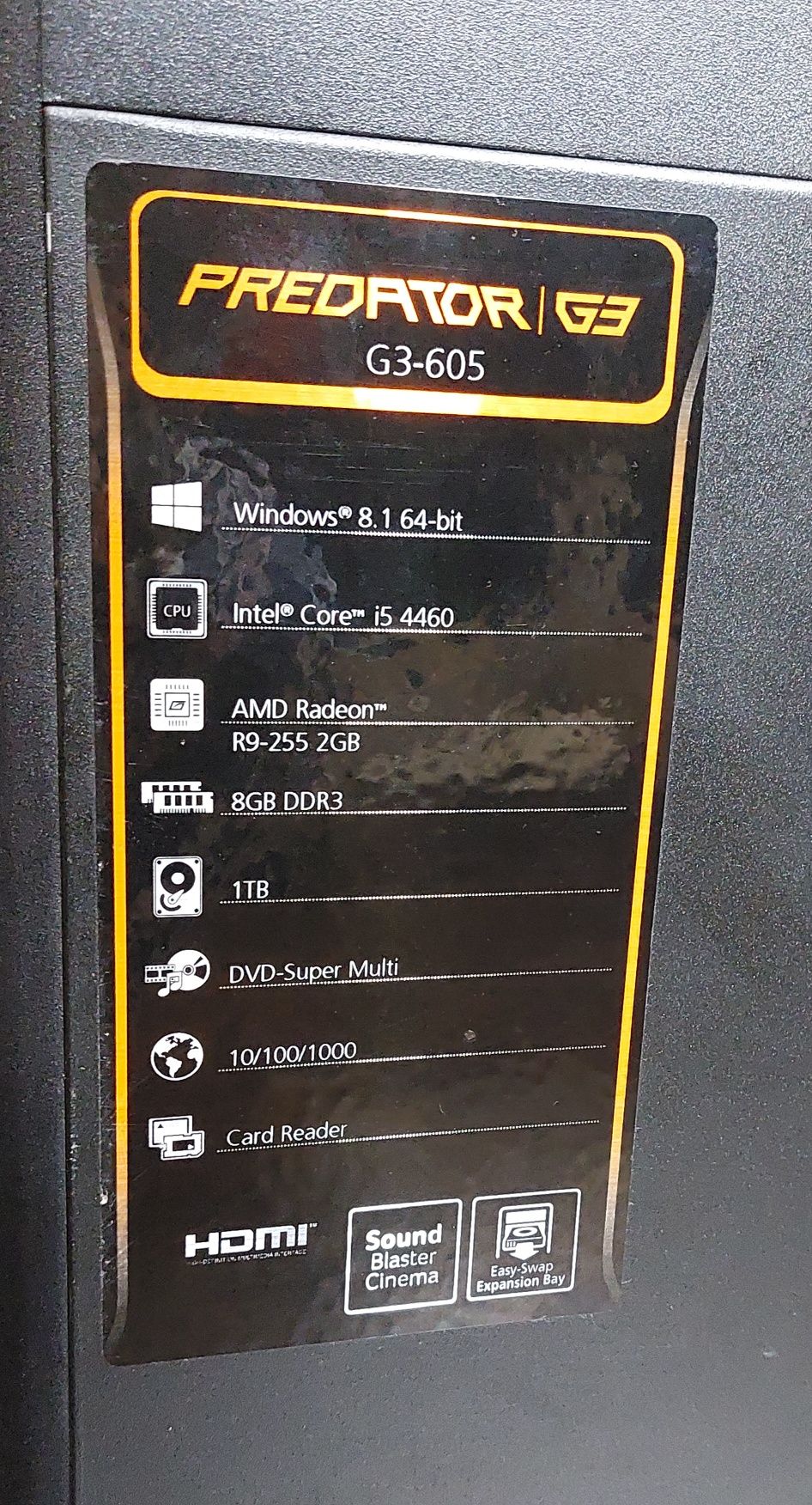 Komputer PC gamingowy Acer predator G3-605 + monitor w pełni sprawny