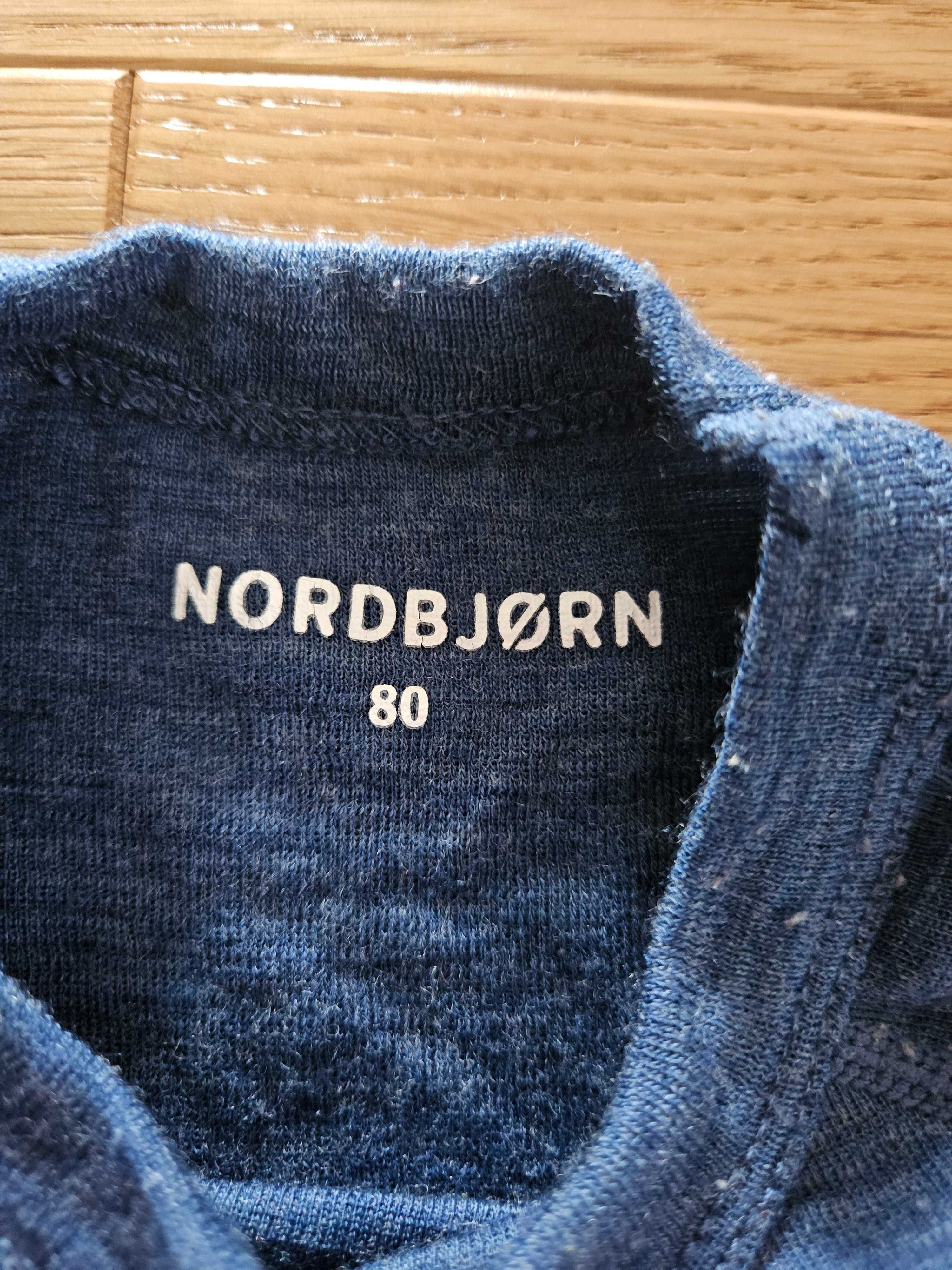 Bluzka długi rękaw nordbjorn merino woll 100% wełna merino granatowa
