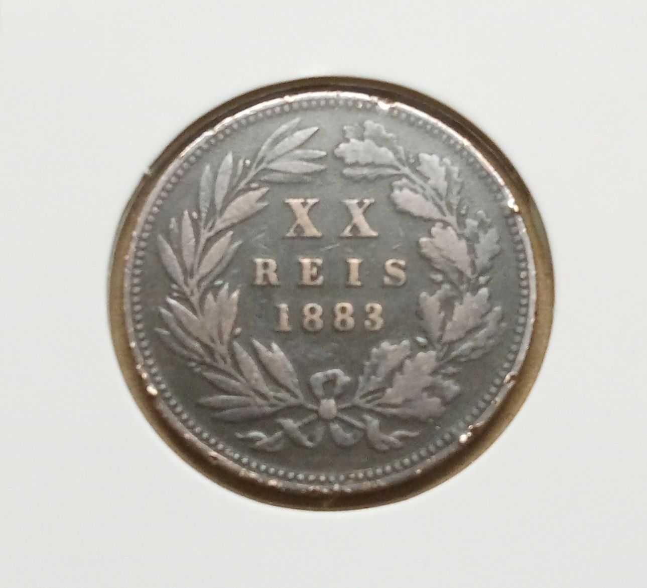Moeda XX reis d Luís de 1883