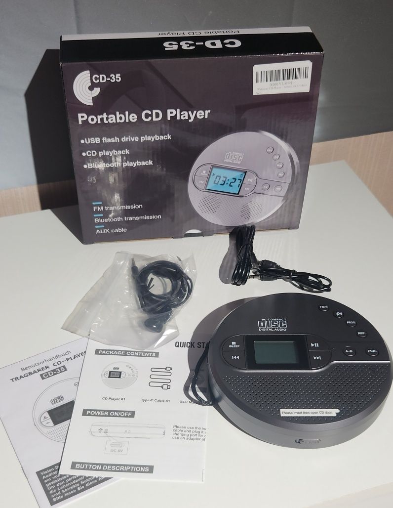 Bluetooth колонка / плеєр CD-35/AUX/USB/aKyMynsTop
CD-35/AUX/USB/aK