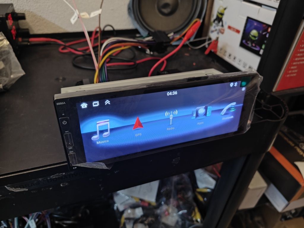 Rádio 1 DIN Android 13 ecrã 6.8" + Carplay + RDS + GPS