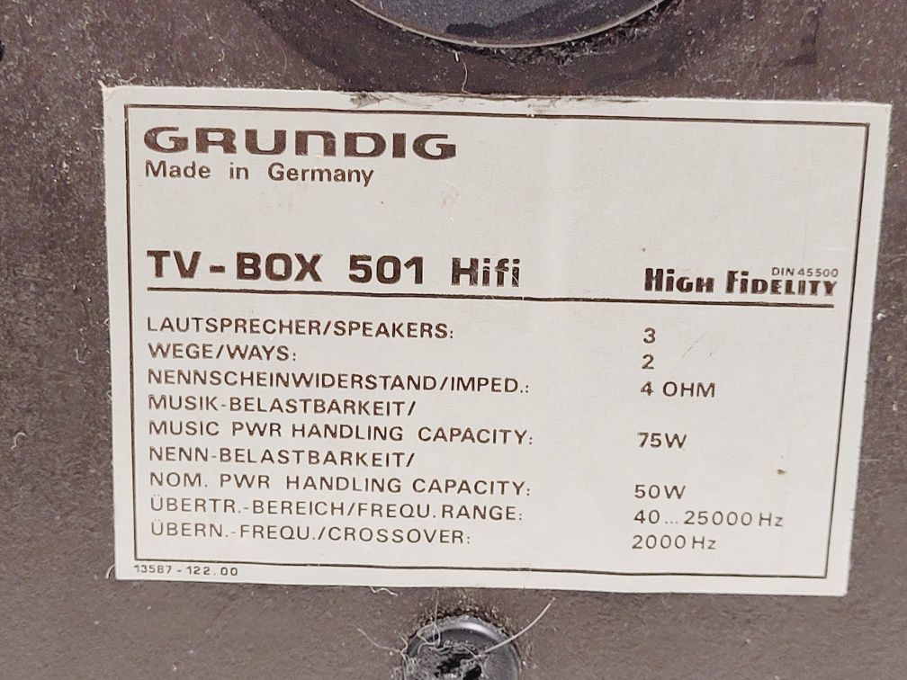 Kolumny Grundig TV BOX 501  50/75W 4ohm High Fidelity