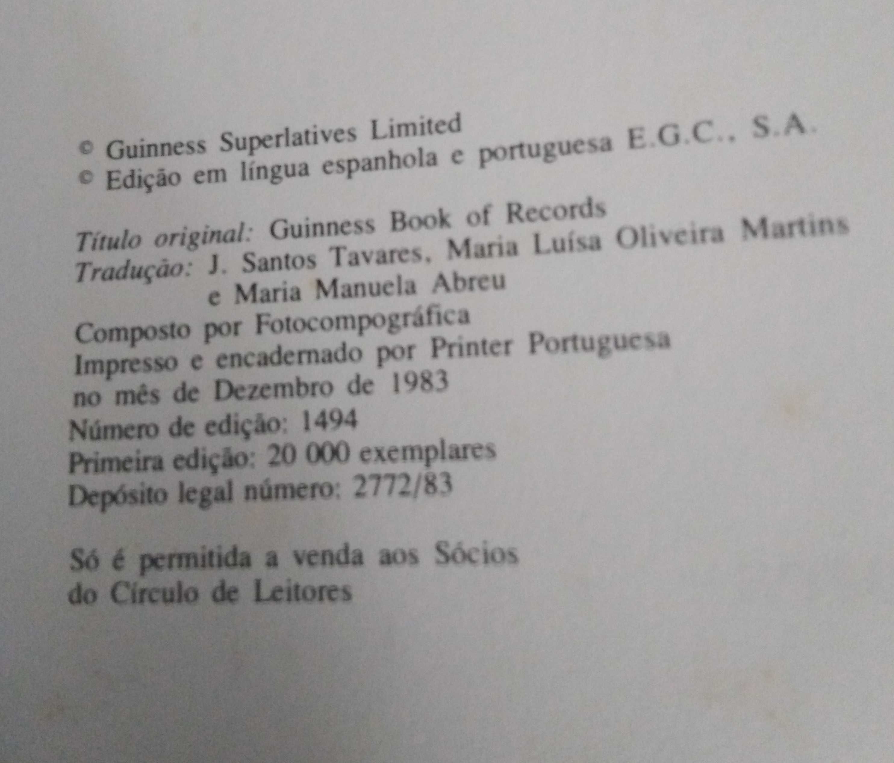 Livro dos recordes do Guiness de 1983.