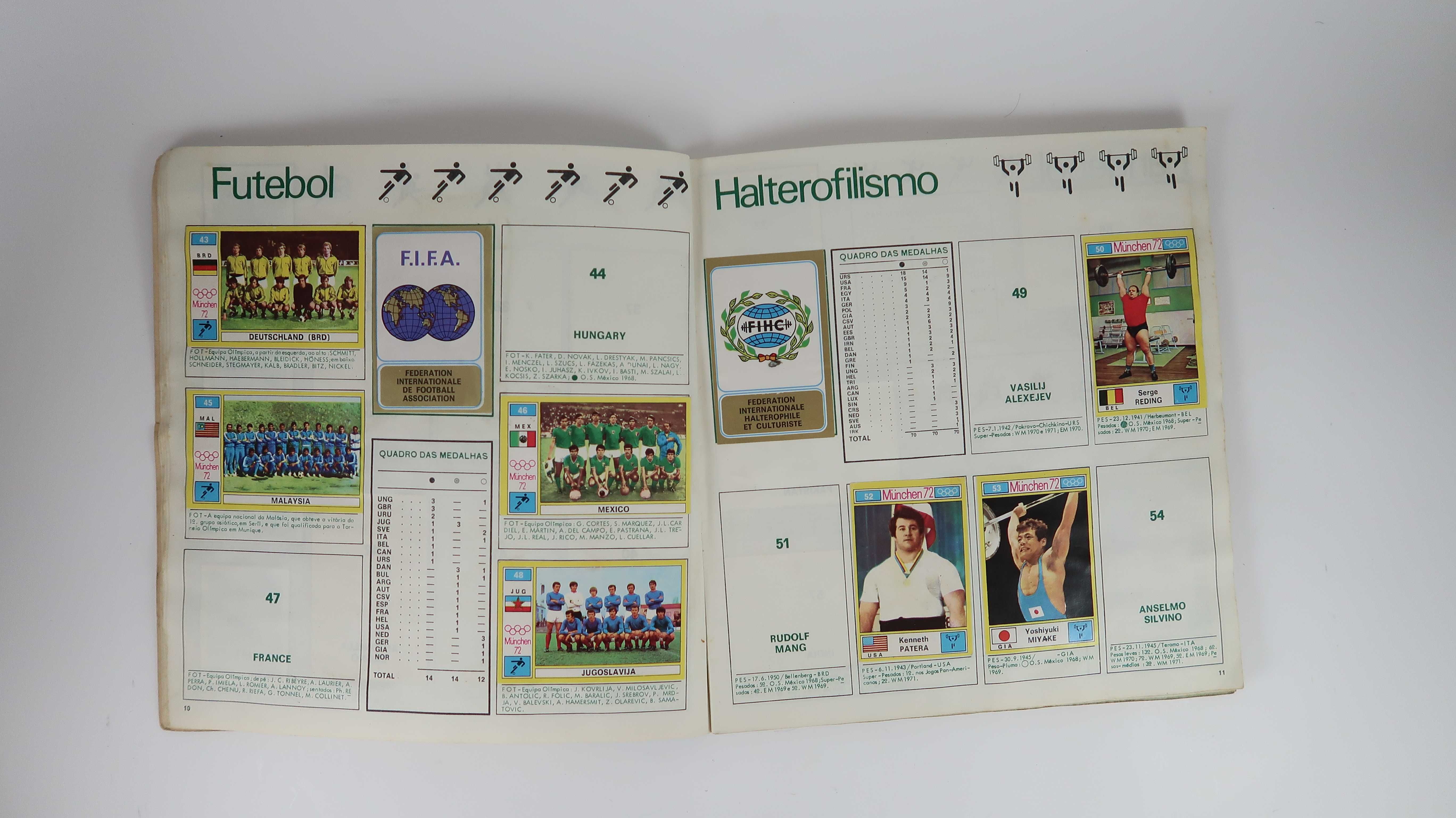 Caderneta de cromos - Munchen 72  XX Jogos Olímpicos