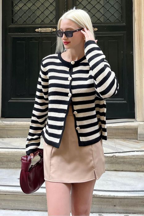 Madmext Os Sweter W Paski Oversize H17611