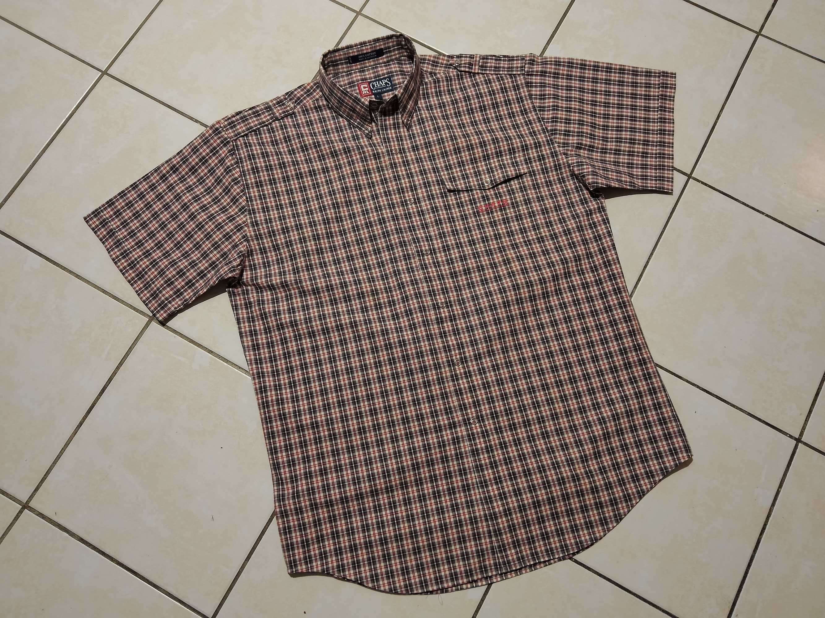 CHAPS by RALPH LAUREN USA - NOWA! z LOGO Koszula Męska krótki rękaw XL