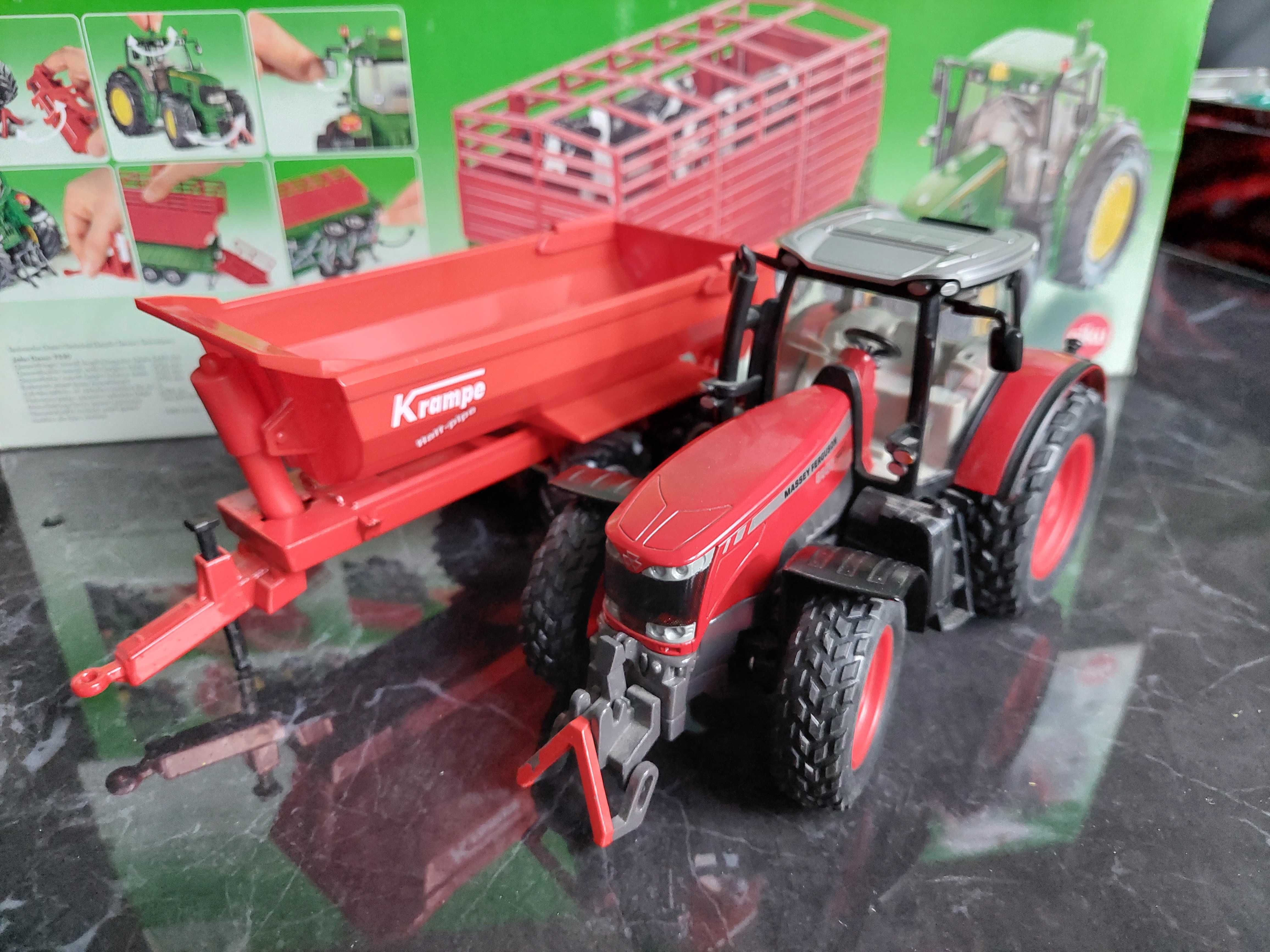 Siku 3652 Ciągnik Traktor Massey Ferguson 8680 z przyczepą Welger 1:32