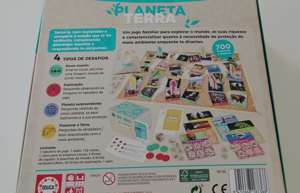 Jogo tabuleiro planeta terra