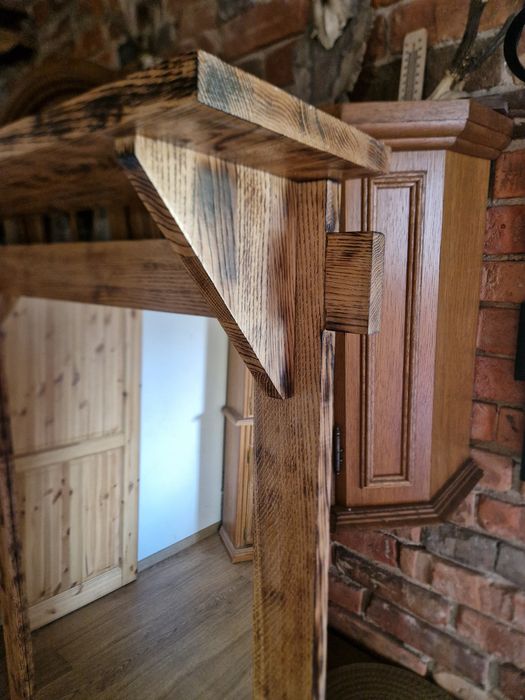 Lustro z rama dębowa