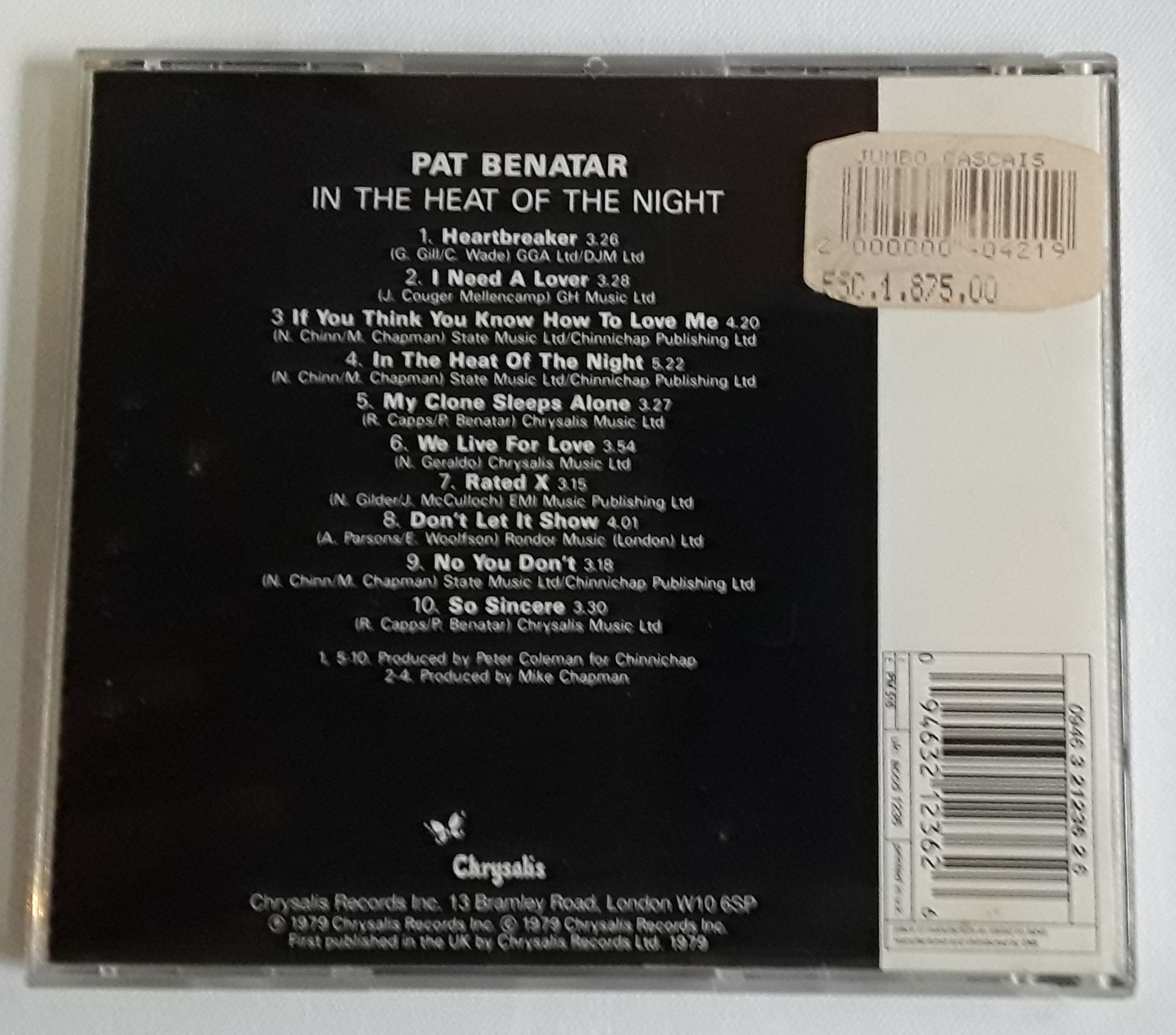CD Pat Benatar - In The Heat Of The Night