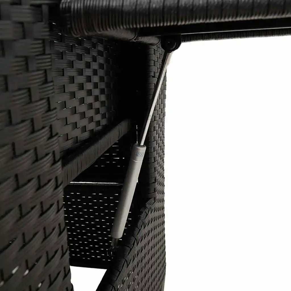 Cadeira De Jardim Reclinável Com Mesa De Apoio Vime Pe Preto