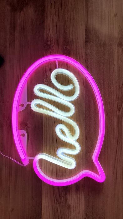 Neon light Neonowy napis Hello dekoracyjny