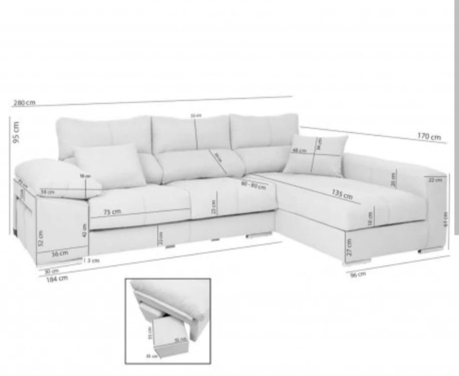Sofá com chaise longue
