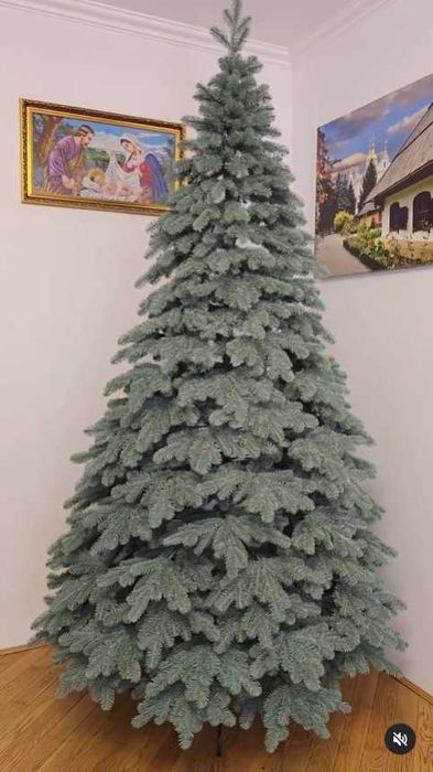 Хіт продажу! Елітна лита штучна ялинка Кедр зелена/голуба . Литая елка