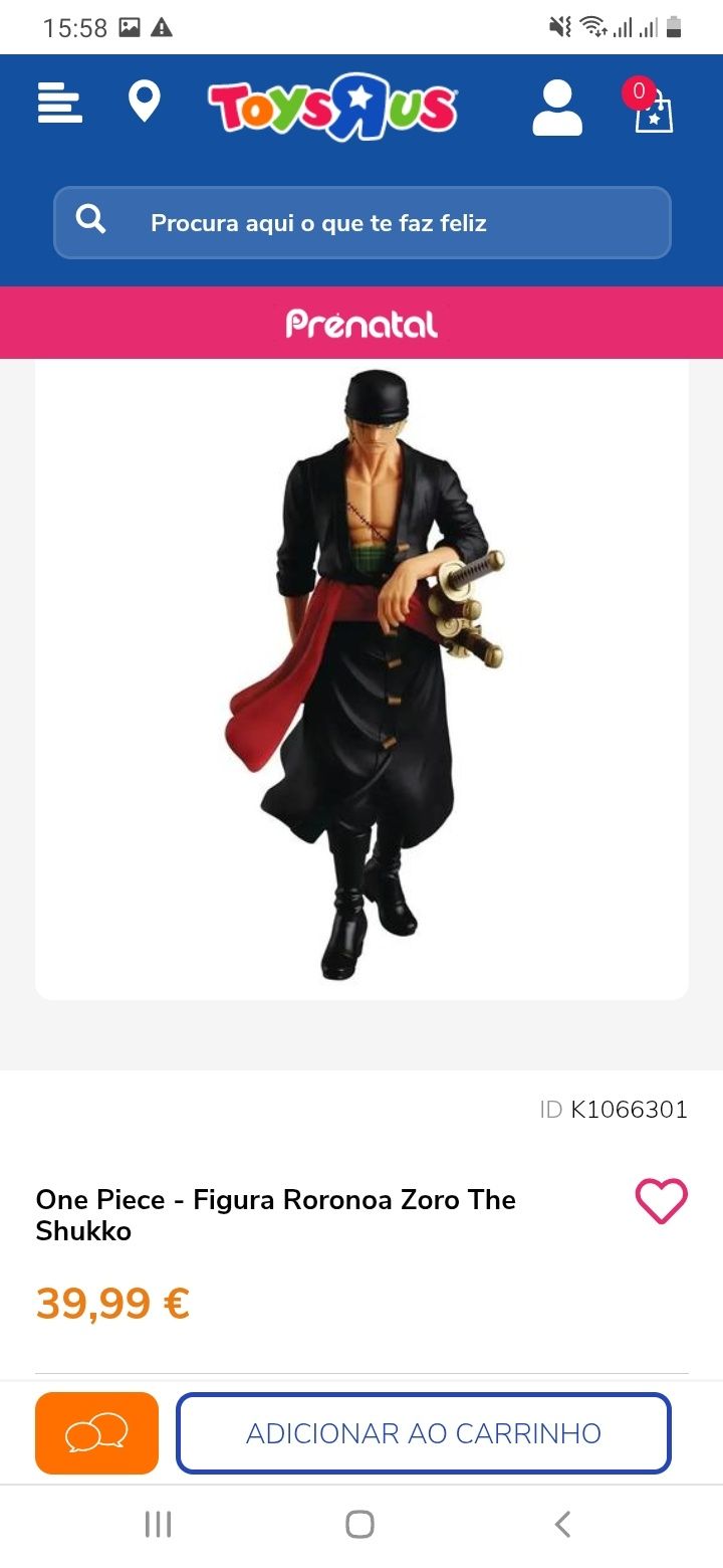 One piece - Zoro the Shukko figura de ação nova embalada

Tenho mais f