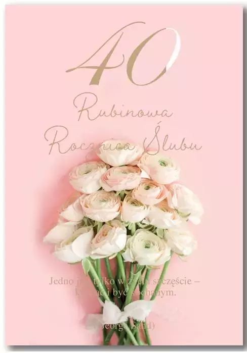 Kartka okolicznościowa Rocznica ślubu 40. Trend