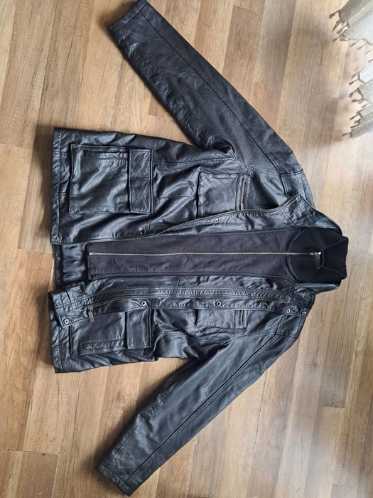Kurtka skórzana XXL czarna męską vintage 100% skóra