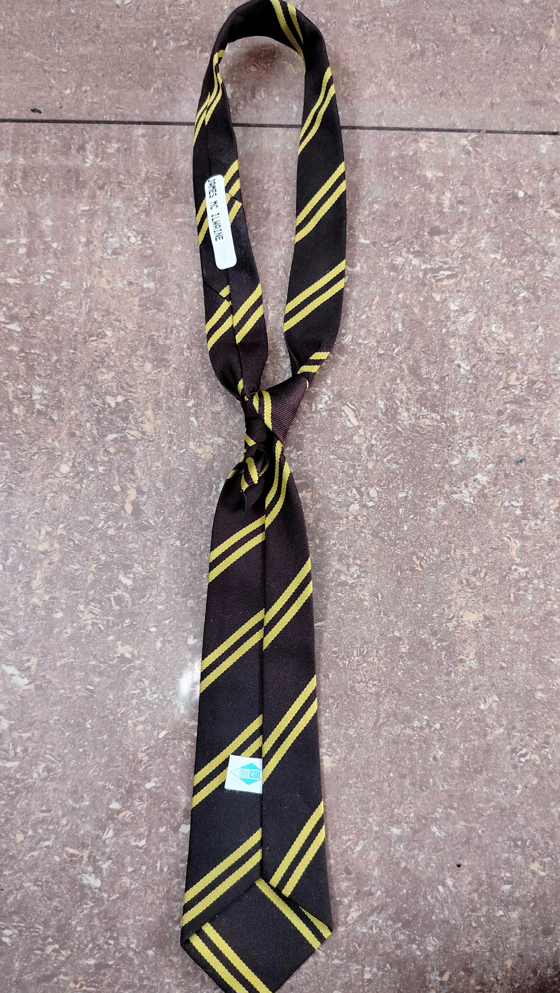 Krawat dla chłopca brązowo-zielony