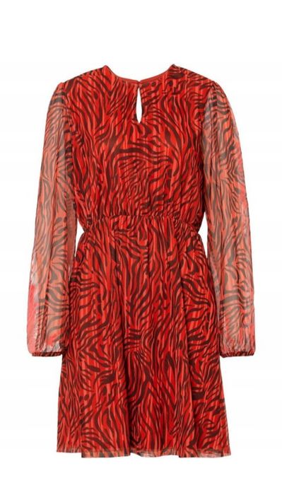 Wyprzedaż sukienka 48 50 siateczka wesele komunia elegancka zebra