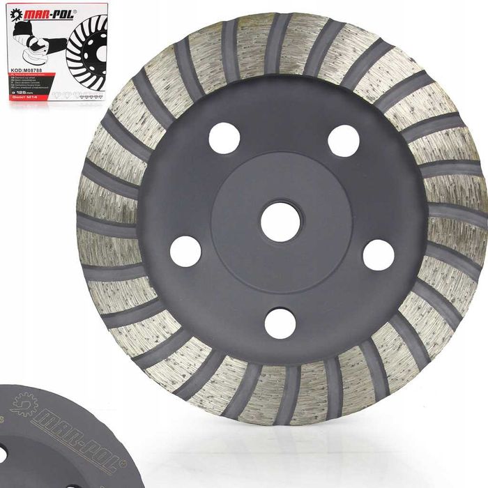 Tarcza diamentowa turbo 125mm M14 do szlifowania betonu M08788