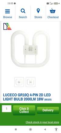 Żarówka LUCECO GR10Q 4-PIN 2D LED Light Bulb 2000LM 18W