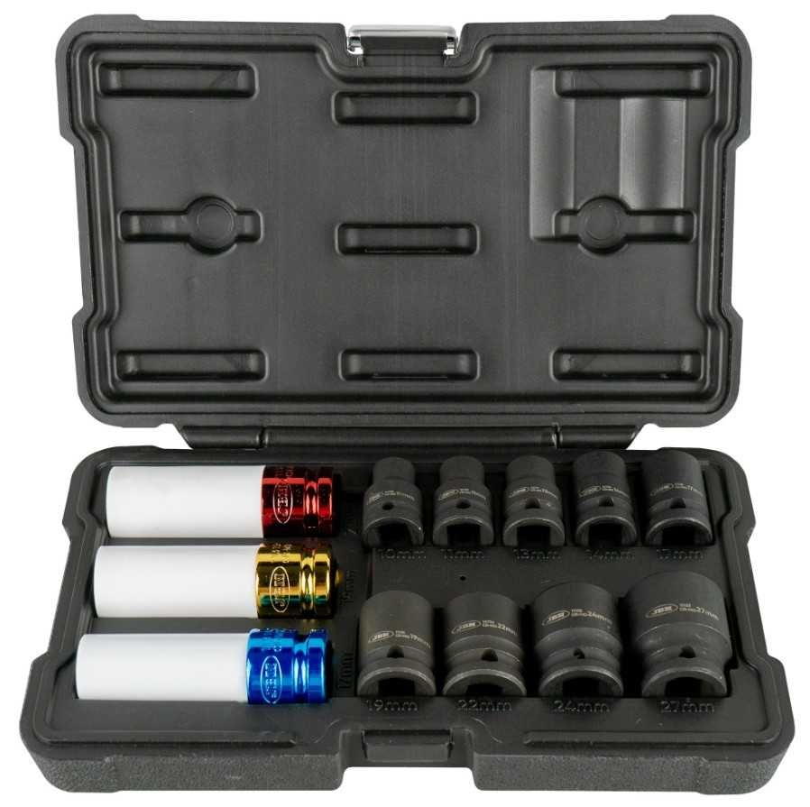 CHAVE  IMPACTO SEM ESCOVAS A BATERIA 1/2" 1000NM+12 CHAVES DE IMPACTO