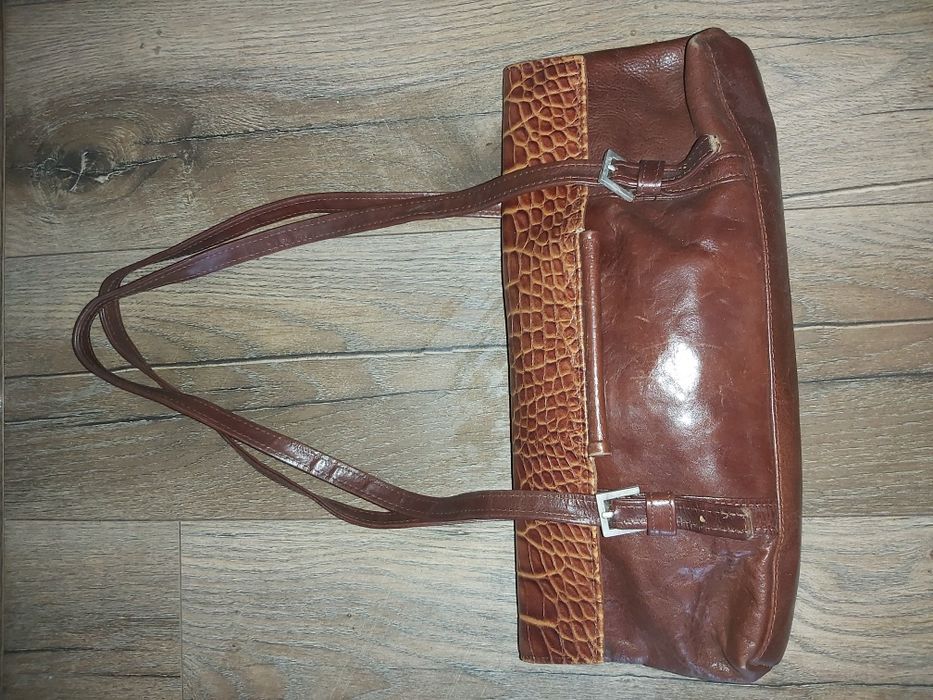 Torebka skórzana #brązowa 38x16 #polecam!