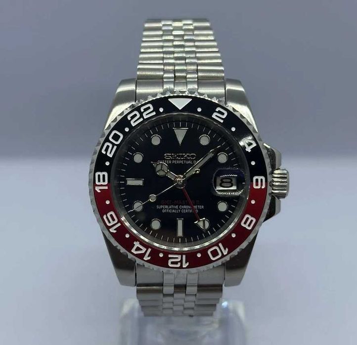 SEIKO MOD GMT Master Coke Czerwony Czarny Red Jubilee Custom NOWY