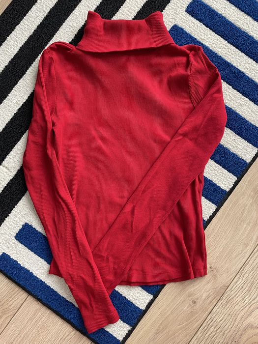 Czerwony golf, sweter Sinsay