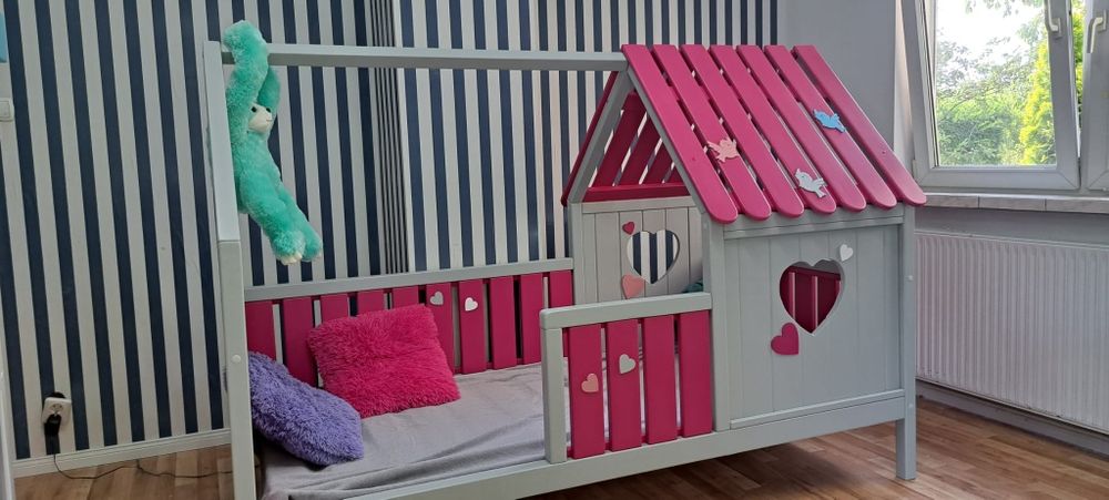 Drewniane łóżeczko łóżko  dla dzieci domek 90x190 RATY